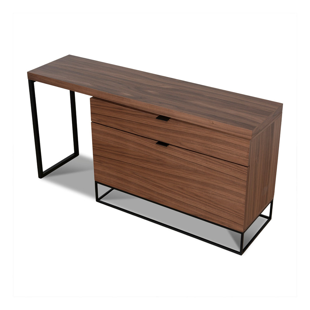Extendable Home Office Desk | Walnut | Myka Home - View 3