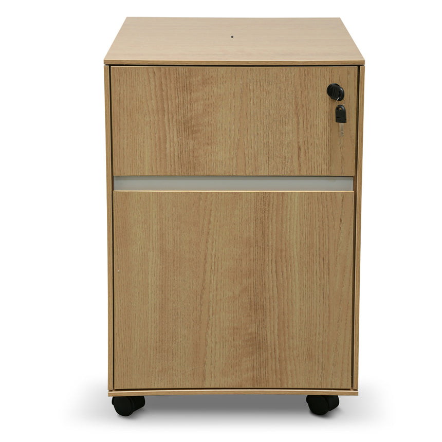 2 Drawer Mobile Pedestal | Natural | Myka Home - View 6
