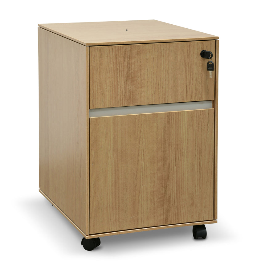 2 Drawer Mobile Pedestal | Natural | Myka Home - View 2
