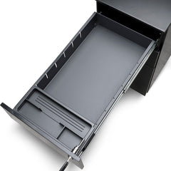 3 Drawers Slim Mobile Pedestal | Black | Myka Home