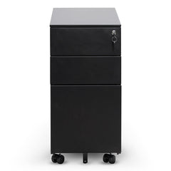 3 Drawers Slim Mobile Pedestal | Black | Myka Home
