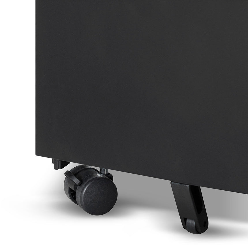 3 Drawers Slim Mobile Pedestal | Black | Myka Home - View 11