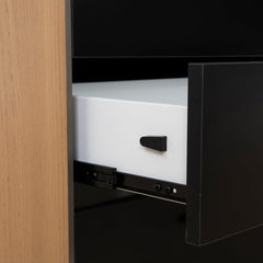 COT10186-SN 1.8m Executive Desk Left Return with Black Legs - Natural