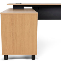 COT10186-SN 1.8m Executive Desk Left Return with Black Legs - Natural