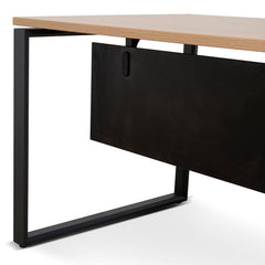 COT10186-SN 1.8m Executive Desk Left Return with Black Legs - Natural