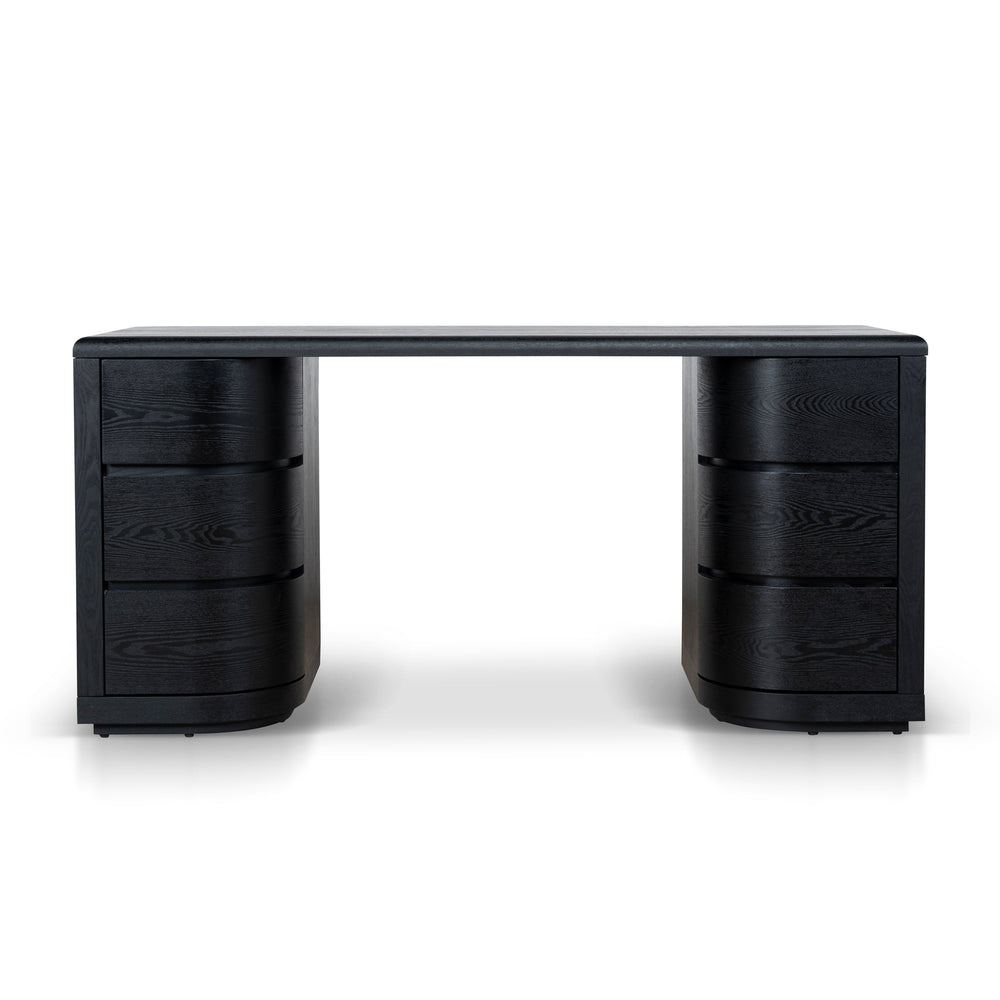 160cm Office Desk | Full Black | Myka Home - View 2