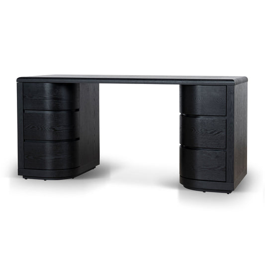 160cm Office Desk | Full Black | Myka Home