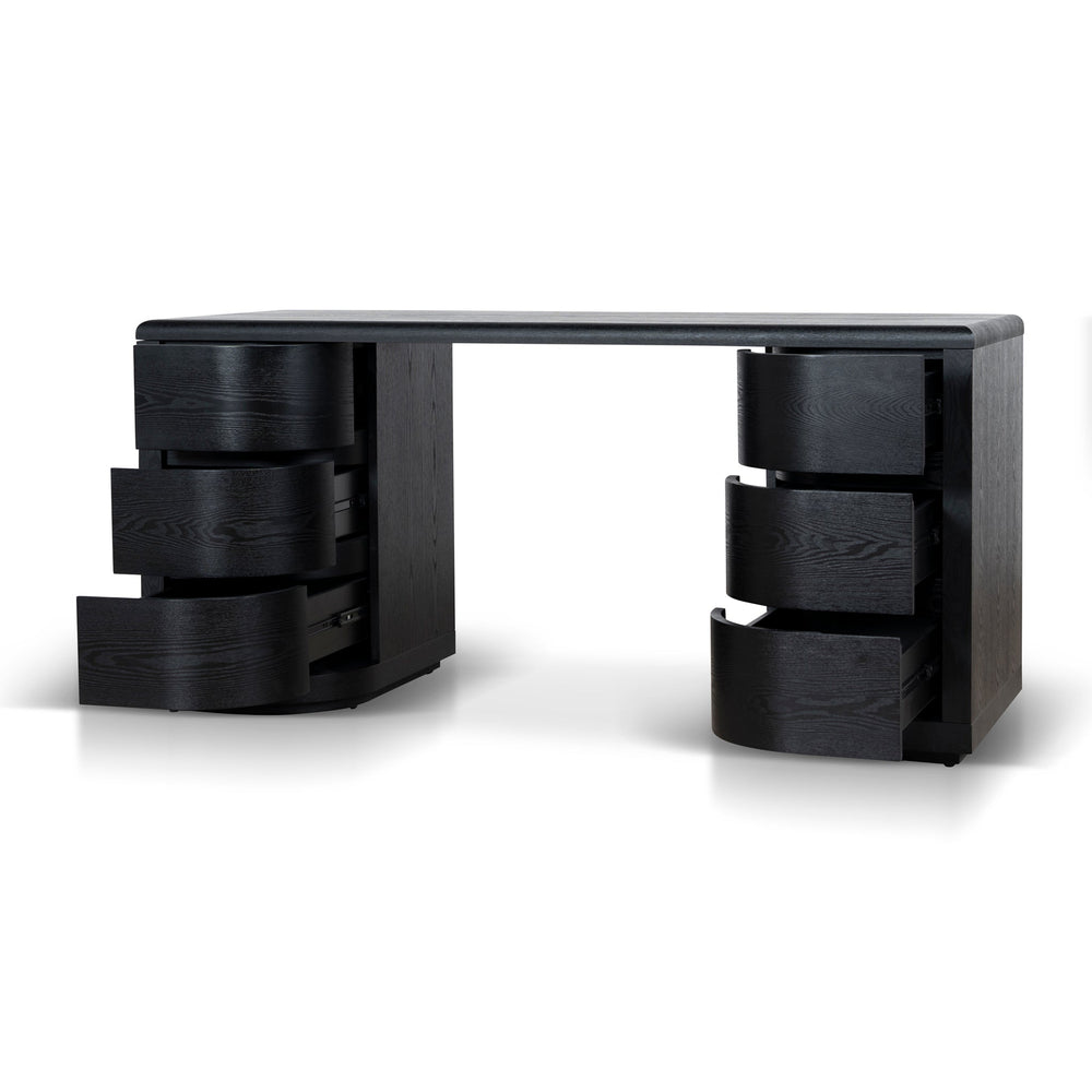 160cm Office Desk | Full Black | Myka Home - View 3