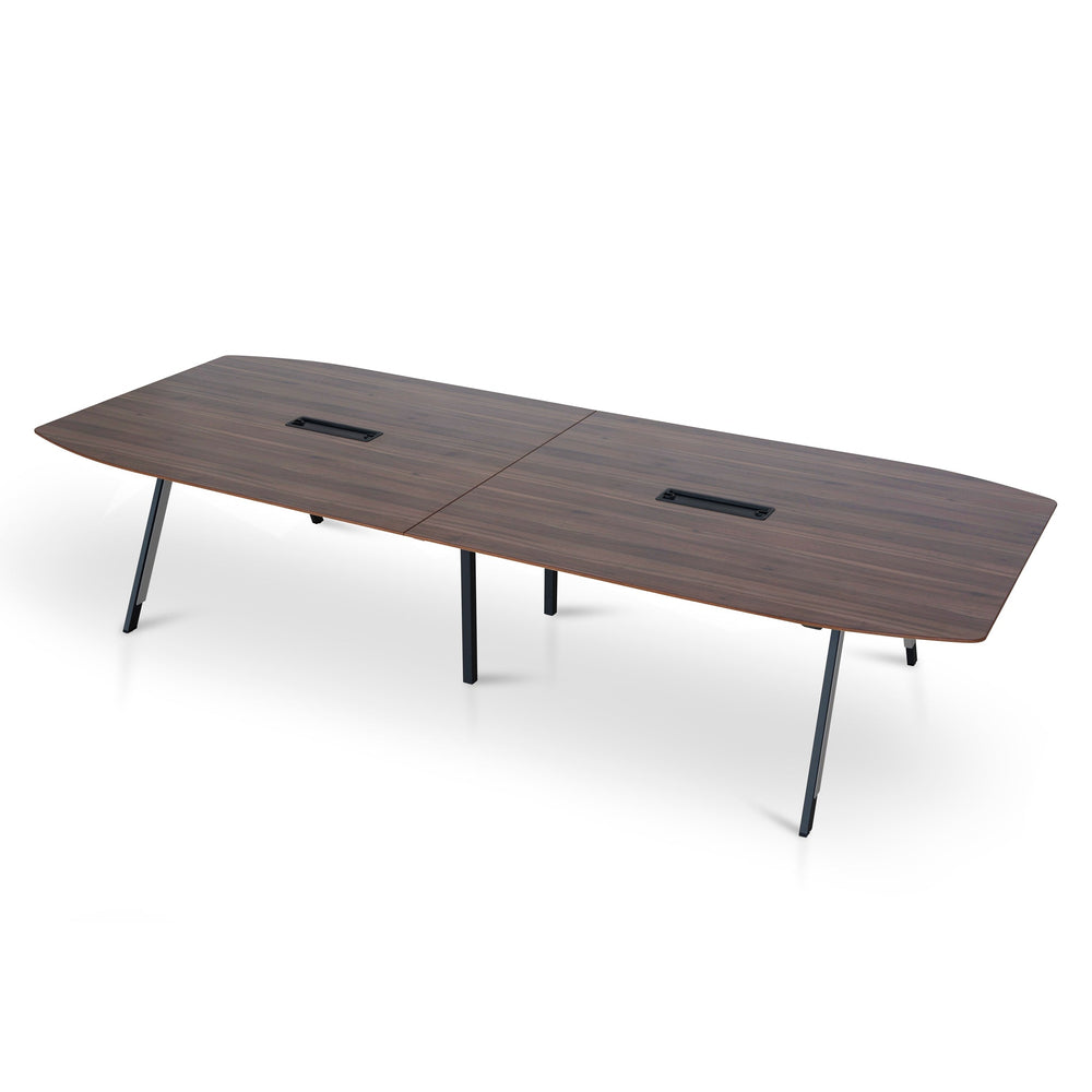 3.6m Boardroom Meeting Table | Walnut Top With Black Legs | Myka Home - View 4