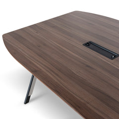 3.6m Boardroom Meeting Table | Walnut Top With Black Legs | Myka Home