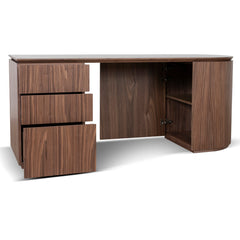 1.77m Left Drawer Office Desk | Walnut | Myka Home