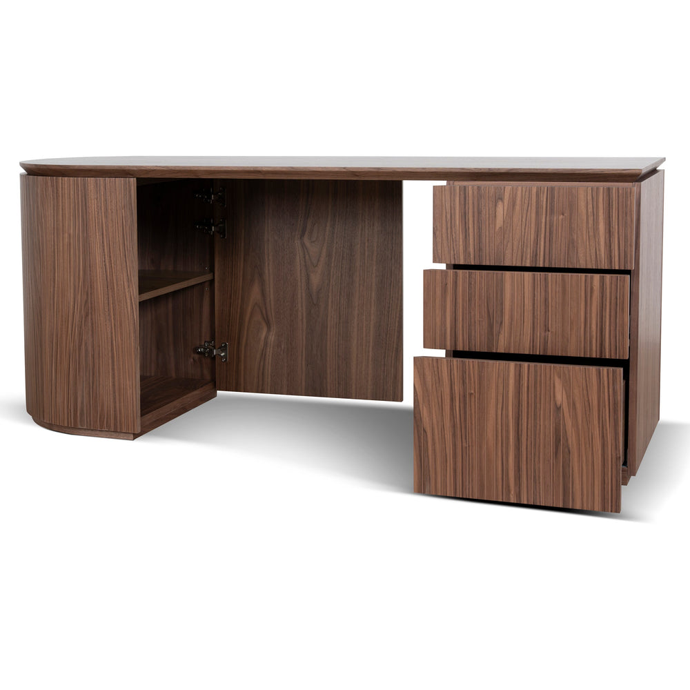 1.77m Right Drawer Office Desk | Walnut | Myka Home - View 3