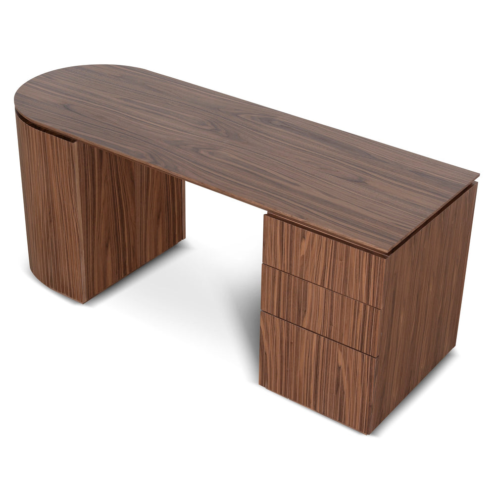 1.77m Right Drawer Office Desk | Walnut | Myka Home - View 4