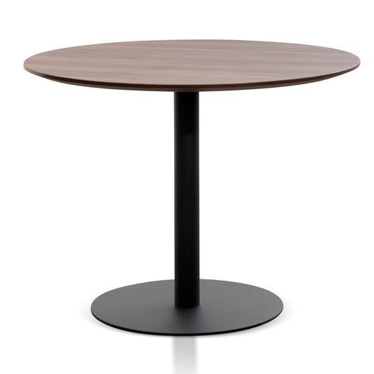 COT6167-SN Round Office Meeting Table - Walnut with Black Base