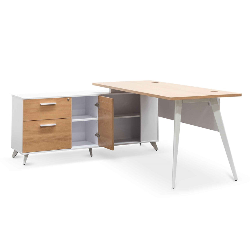 160cm Left Return Executive Office Desk | Natural | Myka Home - View 2