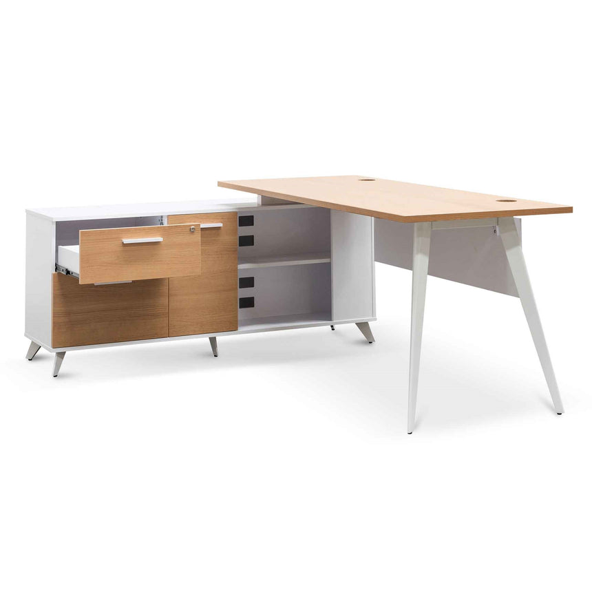 160cm Left Return Executive Office Desk | Natural | Myka Home - View 4