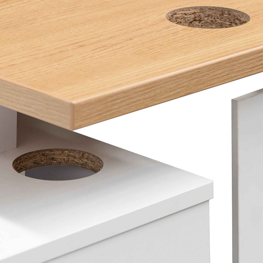 160cm Right Return Executive Office Desk | Natural | Myka Home - View 12