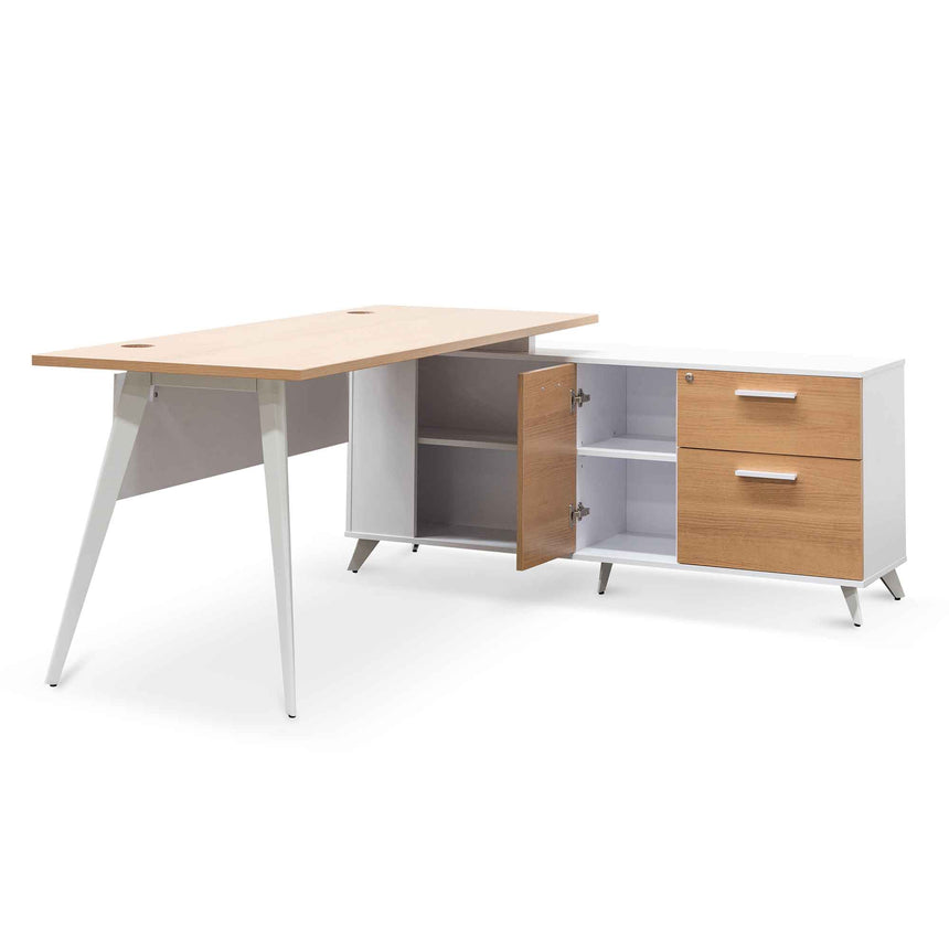 160cm Right Return Executive Office Desk | Natural | Myka Home - View 2