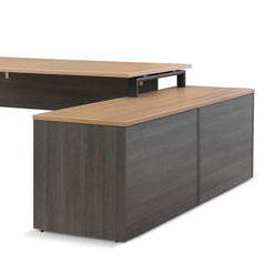 COT8128-SN 1.8m Right Return Office Desk - Black with Natural Top