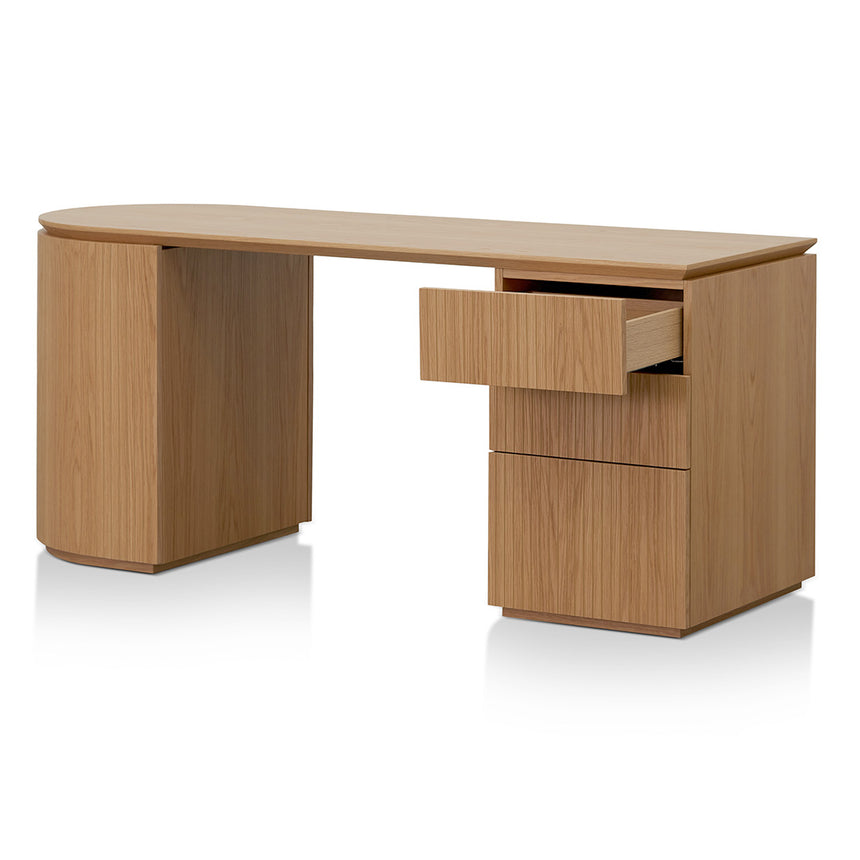 1.77m Right Drawer Office Desk | Natural Oak | Myka Home - View 3