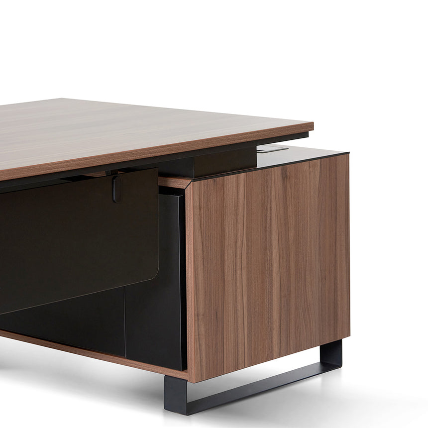 2.3m Left Return Office Desk | Walnut | Myka Home - View 10