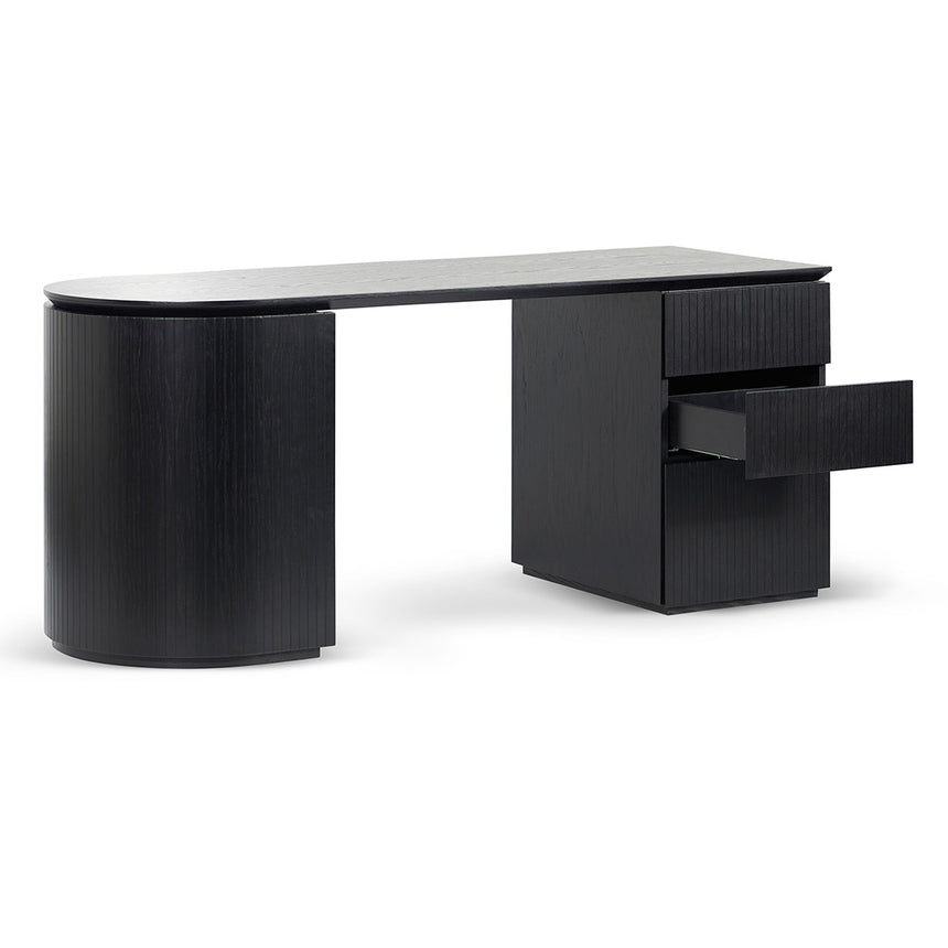 1.77m Right Drawer Office Desk | Black Oak | Myka Home - View 4