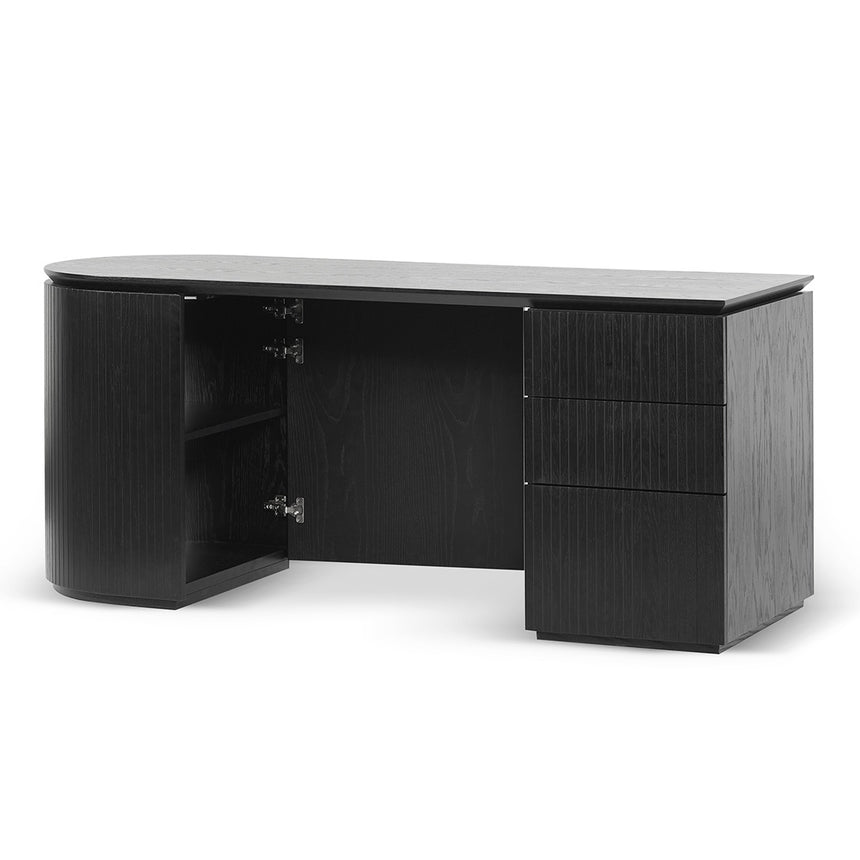 1.77m Right Drawer Office Desk | Black Oak | Myka Home - View 6