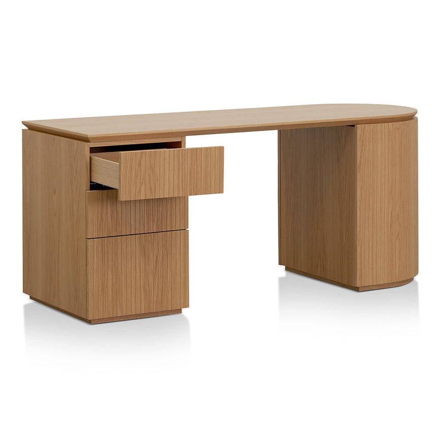 1.77m Left Drawer Office Desk | Natural Oak | Myka Home - View 3
