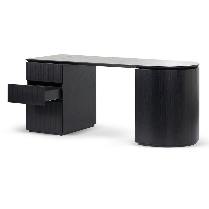 1.77m Left Drawer Office Desk | Black Oak | Myka Home - View 4