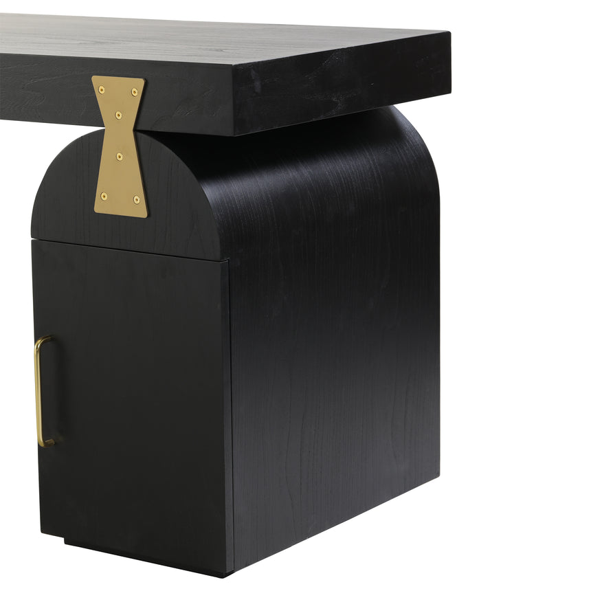 1.55m New Elm Home Office Desk | Full Black | Myka Home - View 6