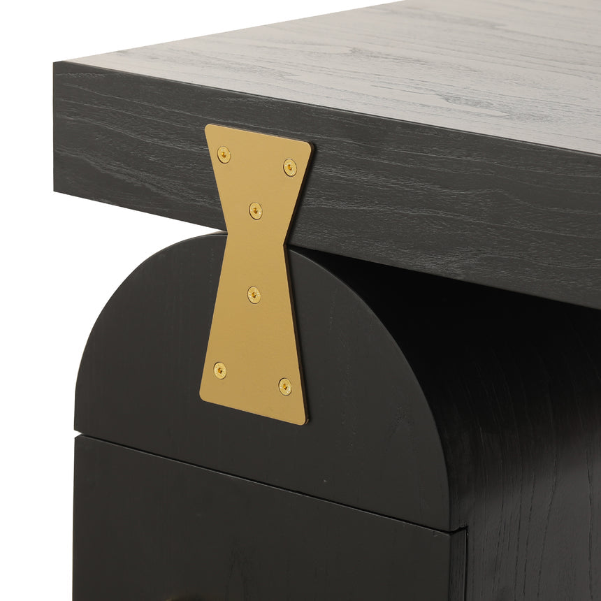 1.55m New Elm Home Office Desk | Full Black | Myka Home - View 8