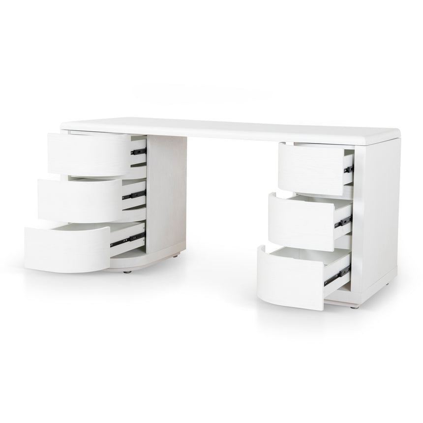 1.6m Office Desk | White | Myka Home - View 3