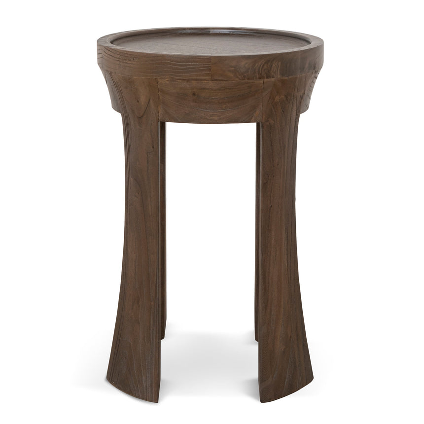 34.5cm Round Side Table | Walnut | Myka Home - View 2