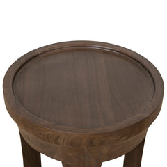 Ex Display - CST10117-NI 34.5cm Round Side Table - Walnut