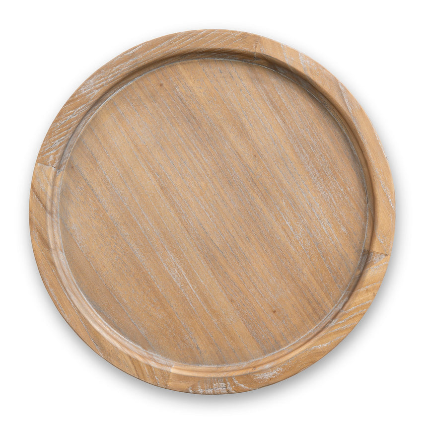 34.5cm Round Side Table | Dark Natural | Myka Home - View 4