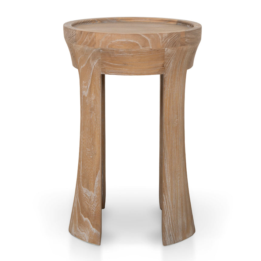 34.5cm Round Side Table | Dark Natural | Myka Home - View 2