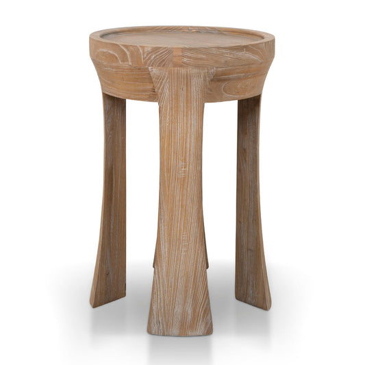 CST10116-NI 34.5cm Round Side Table - Dark Natural