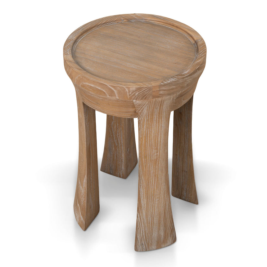 34.5cm Round Side Table | Dark Natural | Myka Home - View 3
