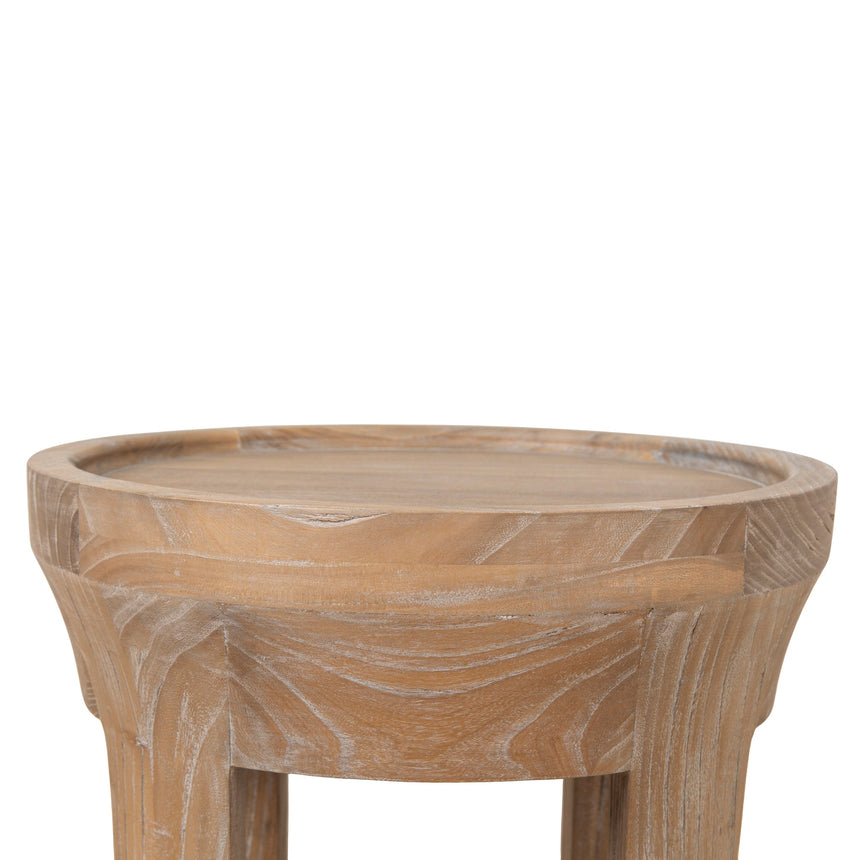 34.5cm Round Side Table | Dark Natural | Myka Home - View 6