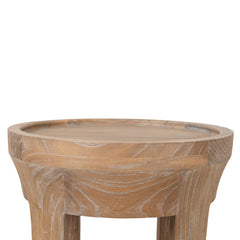 CST10116-NI 34.5cm Round Side Table - Dark Natural