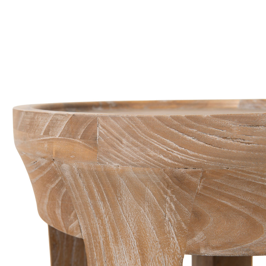34.5cm Round Side Table | Dark Natural | Myka Home - View 9
