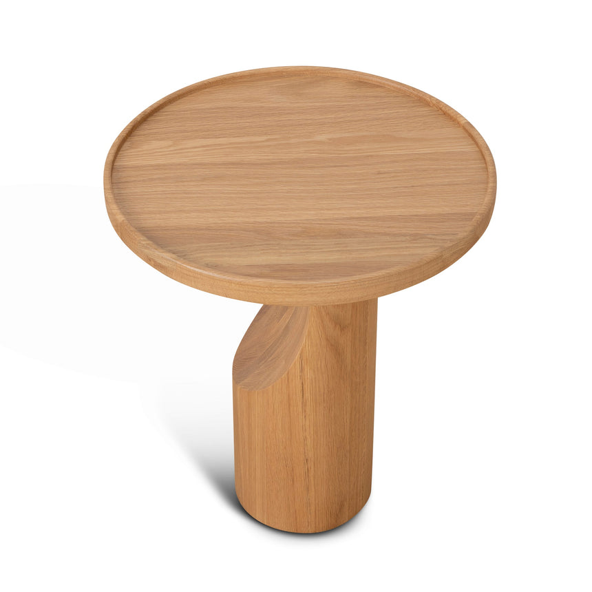 45cm Round Side Table | Natural Oak | Myka Home - View 3