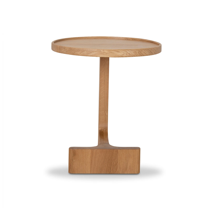 45cm Round Side Table | Natural Oak | Myka Home - View 2