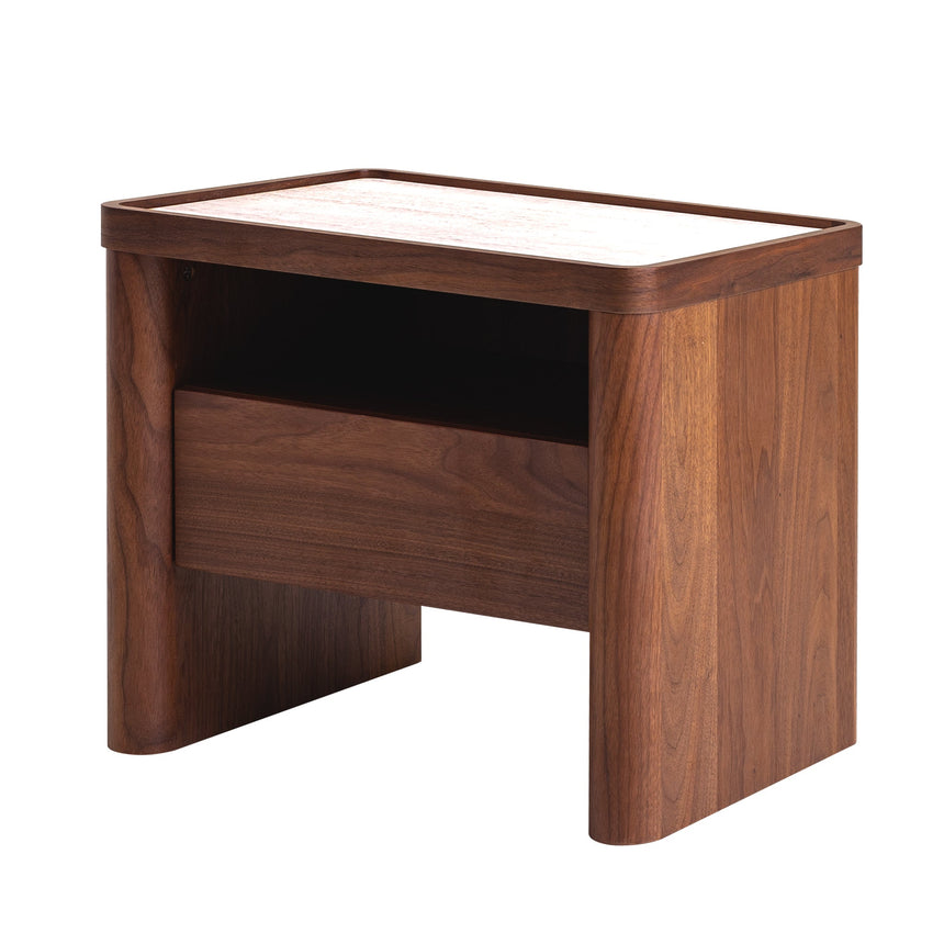 Glass Top Bedside Table | Walnut | Myka Home