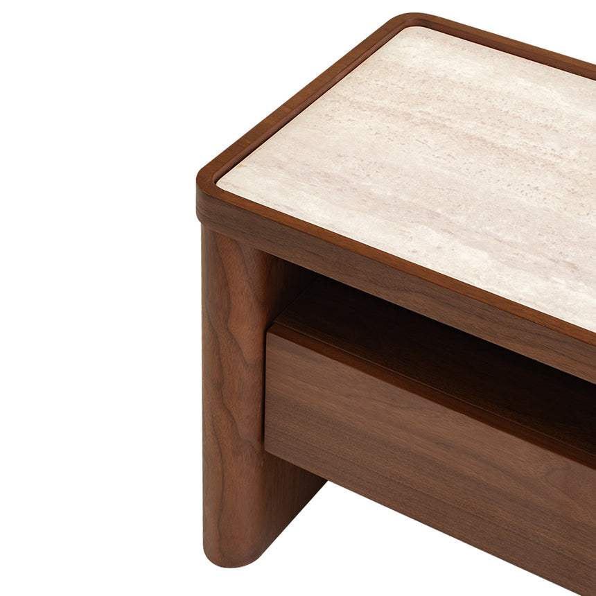 Glass Top Bedside Table | Walnut | Myka Home - View 8