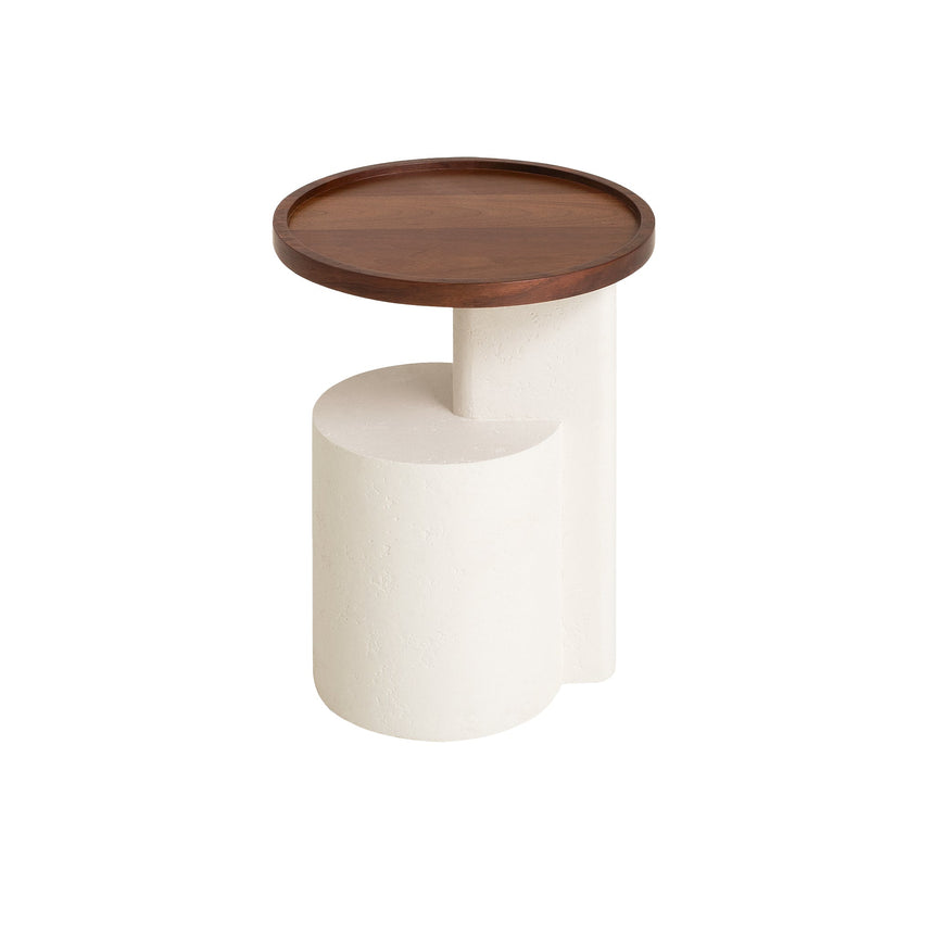 White Side Table | Walnut | Myka Home - View 3