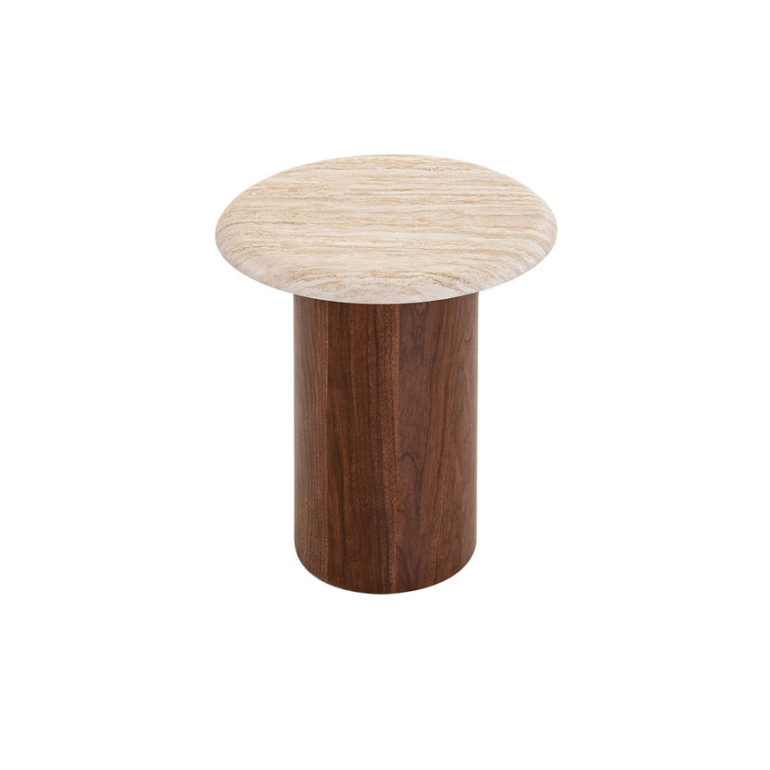 Walnut Side Table | Stone Look Beige | Myka Home