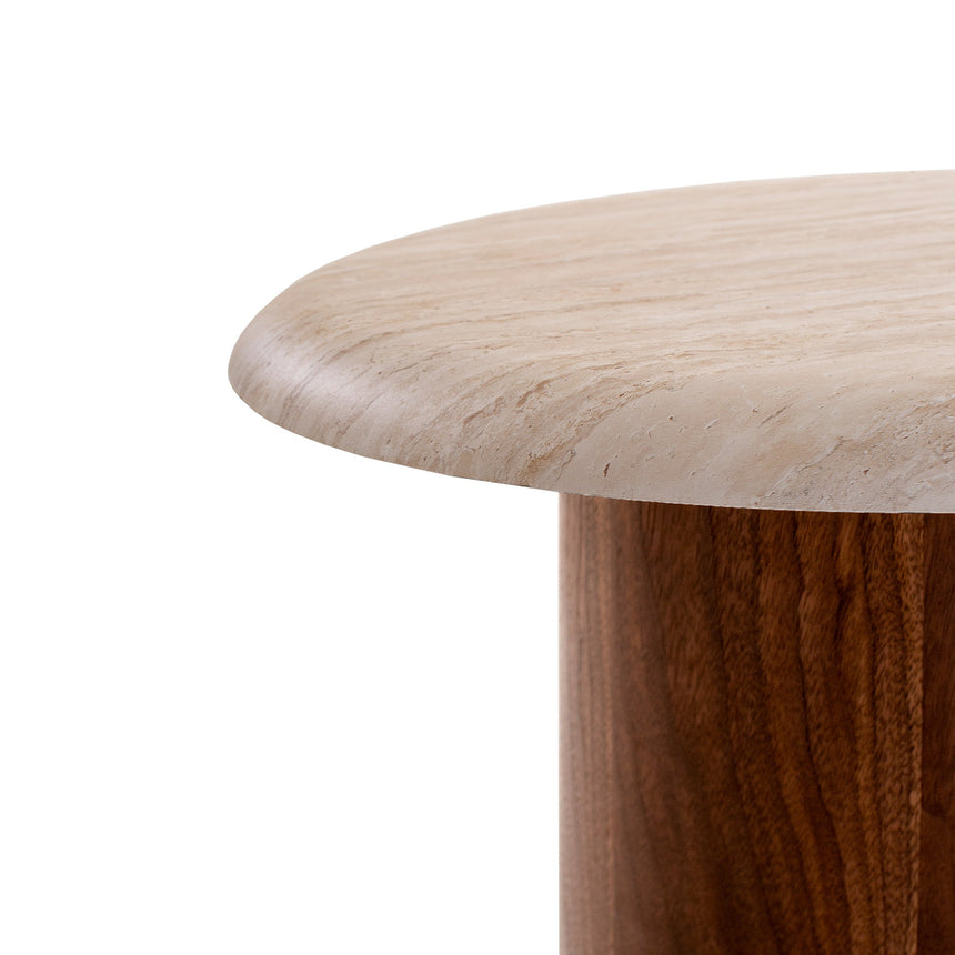 Walnut Side Table | Stone Look Beige | Myka Home - View 5