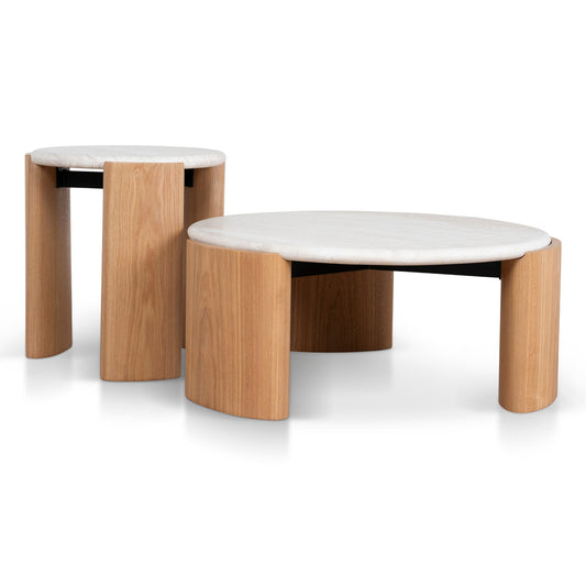 Nested Travertine Coffee Table | Natural | Myka Home