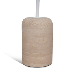 45cm Matte White Side Table | Travertine | Myka Home